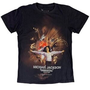 Michael Jackson Immortal World Tour Cirque du Soleil Black Graphic T-Shirt Sz S